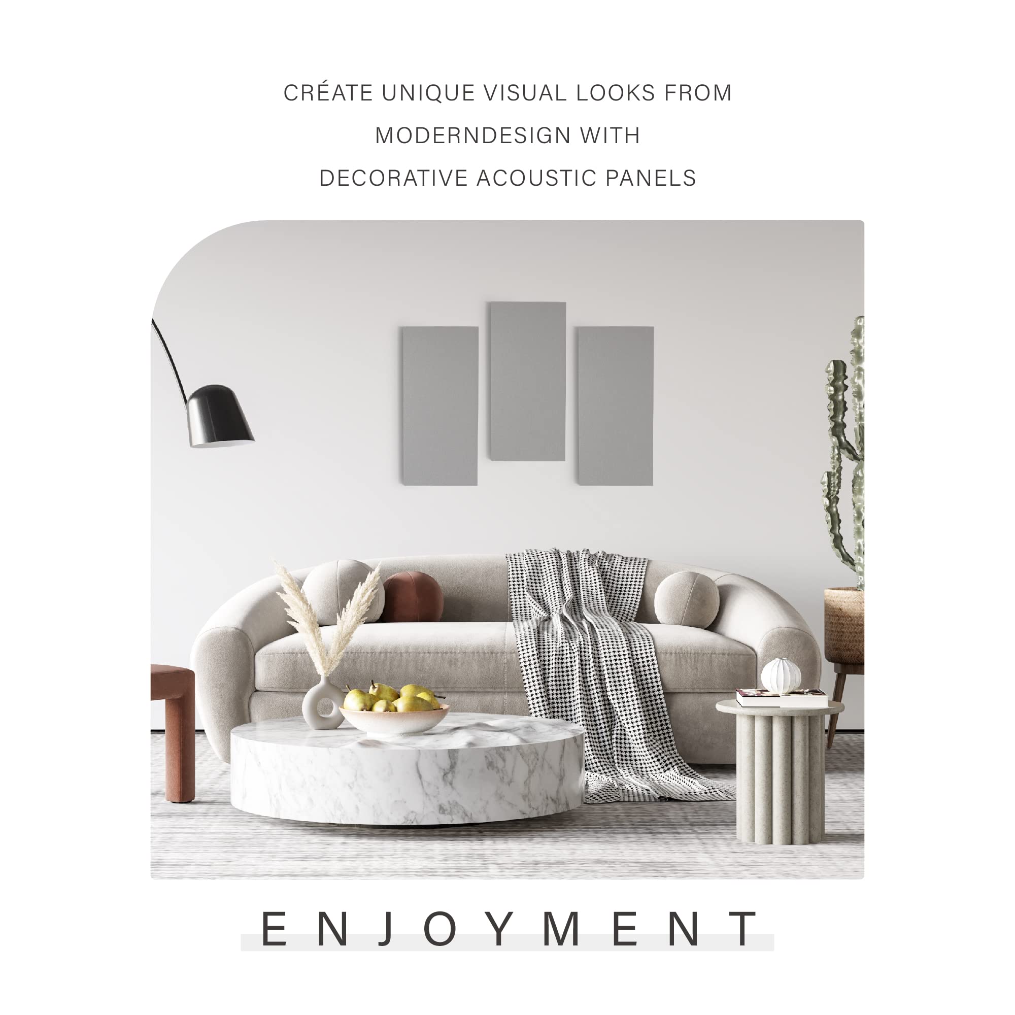 Olanglab Acoustic Panels, 2 Pack 24''x12'' Fabric Wrapped Panel Acoustical Soundproof Wall Panels Sound Absorbing,Decorative Fab